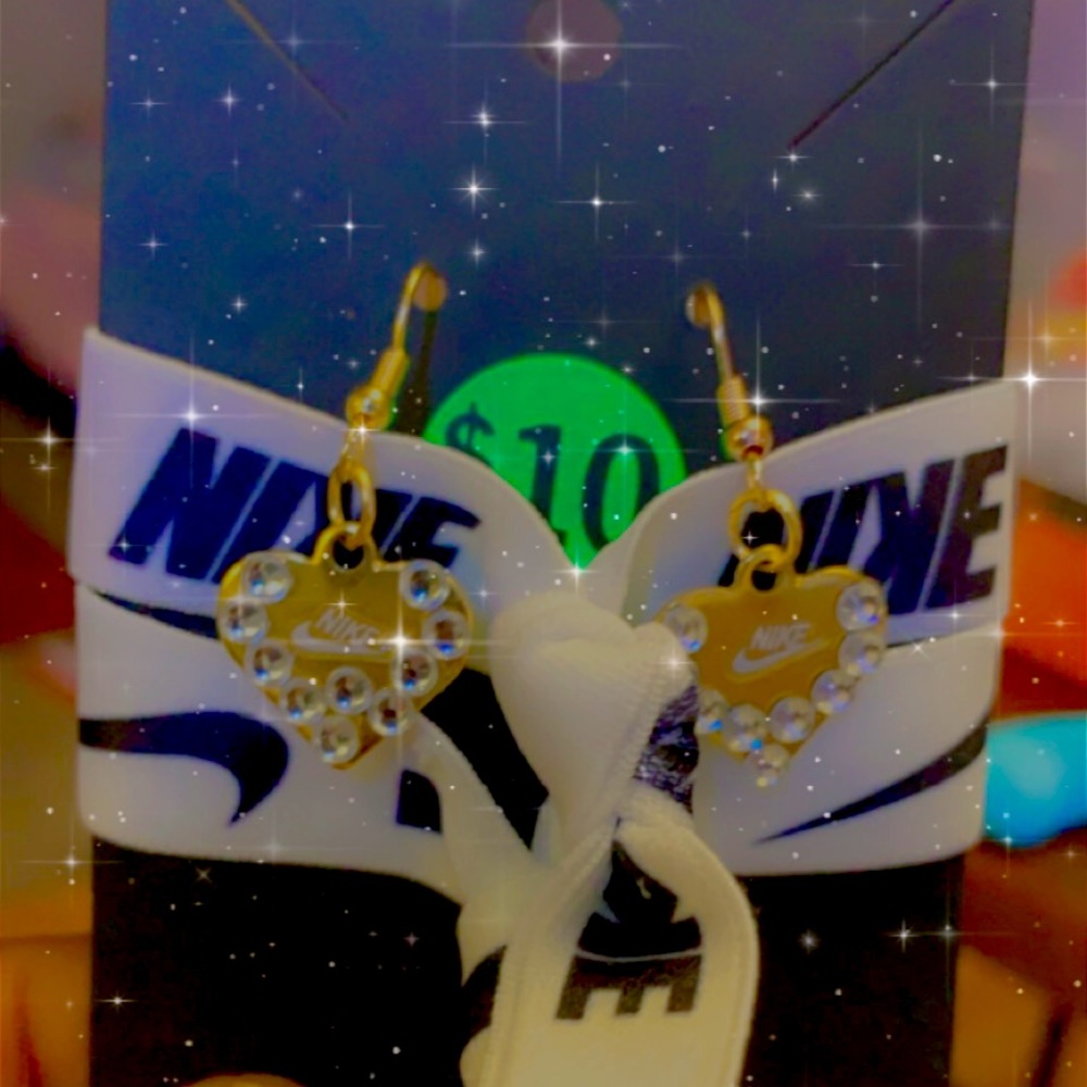 Nike earrings with Nike barrettes